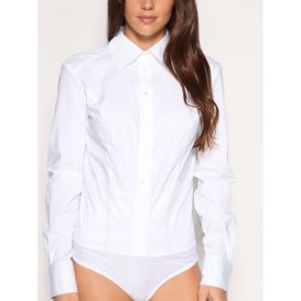 боди бяло риза яка дълги ръкави памучно елегантно българско