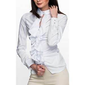 Дамска блуза в комбинация от дантела и шифон