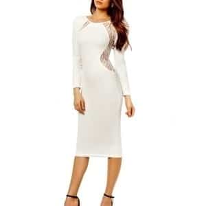 Λευκό φόρεμα μεσάτο | evizabg.com